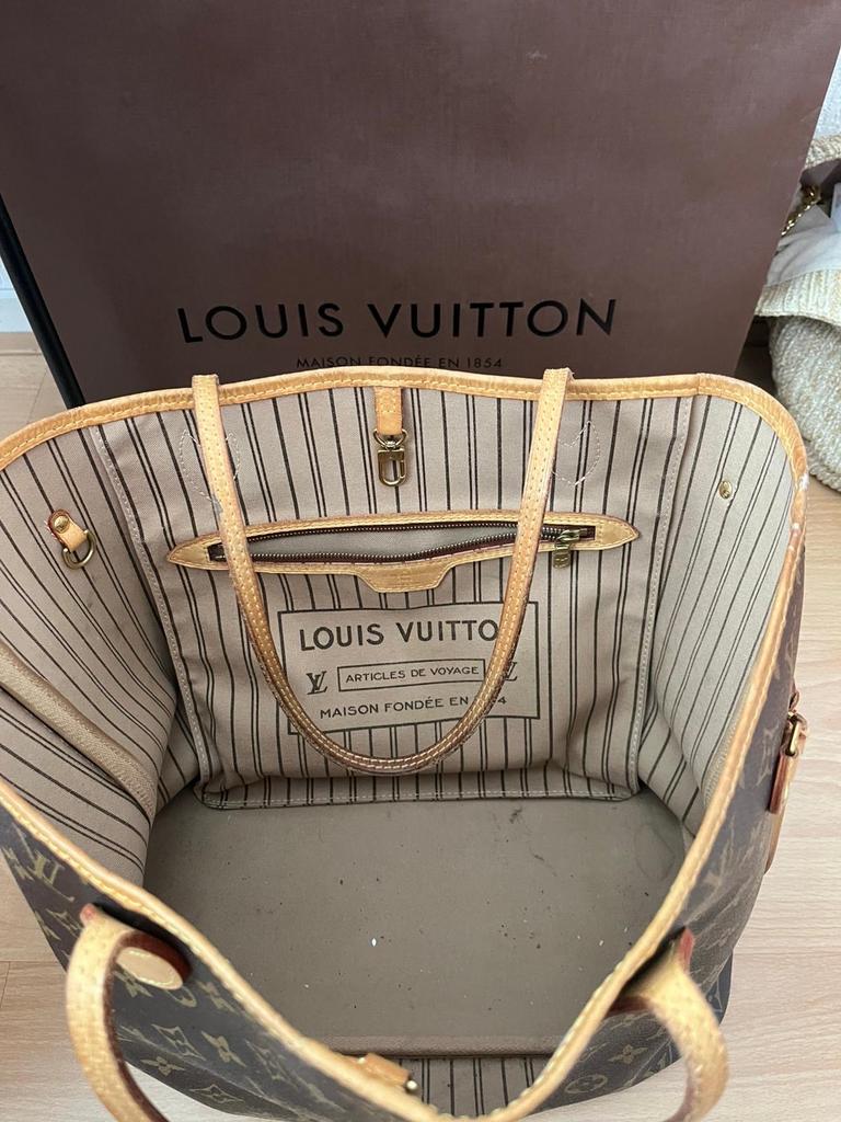 Louis Vuitton Neverfull MM Monogram Handtas, Ophalen of Verzenden, Gebruikt, Bruin, Handtas