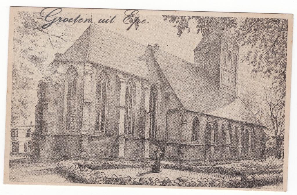 B25021 Epe, n.h. kerk, Ophalen of Verzenden, 1940 tot 1960, Ongelopen, Gelderland