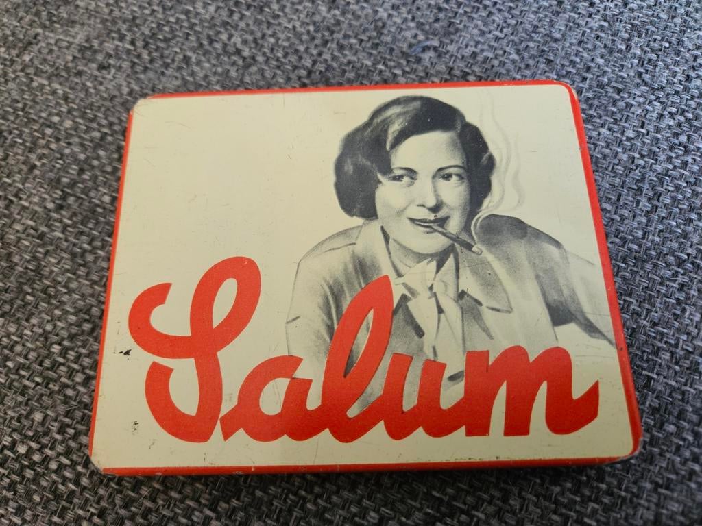 Vintage Salum sigarettenblikje - 10 Sigaartjes, Verzenden, Gebruikt, Overige