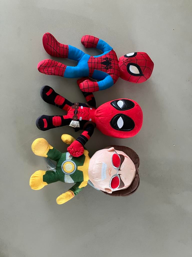 Marvel Knuffels: Spiderman, Deadpool & Mysterio, Ophalen, Gebruikt, Overige merken, Overige karakters