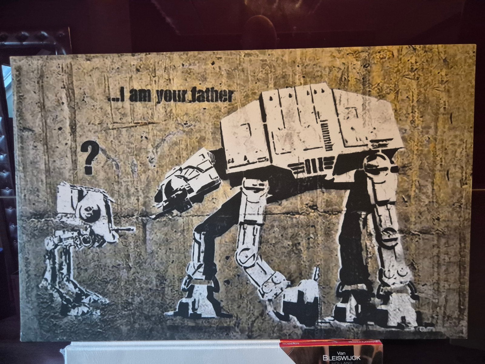Banksy i am your father print in lijst 55x85, Ophalen, Zo goed als nieuw, Grijs, Met afbeelding