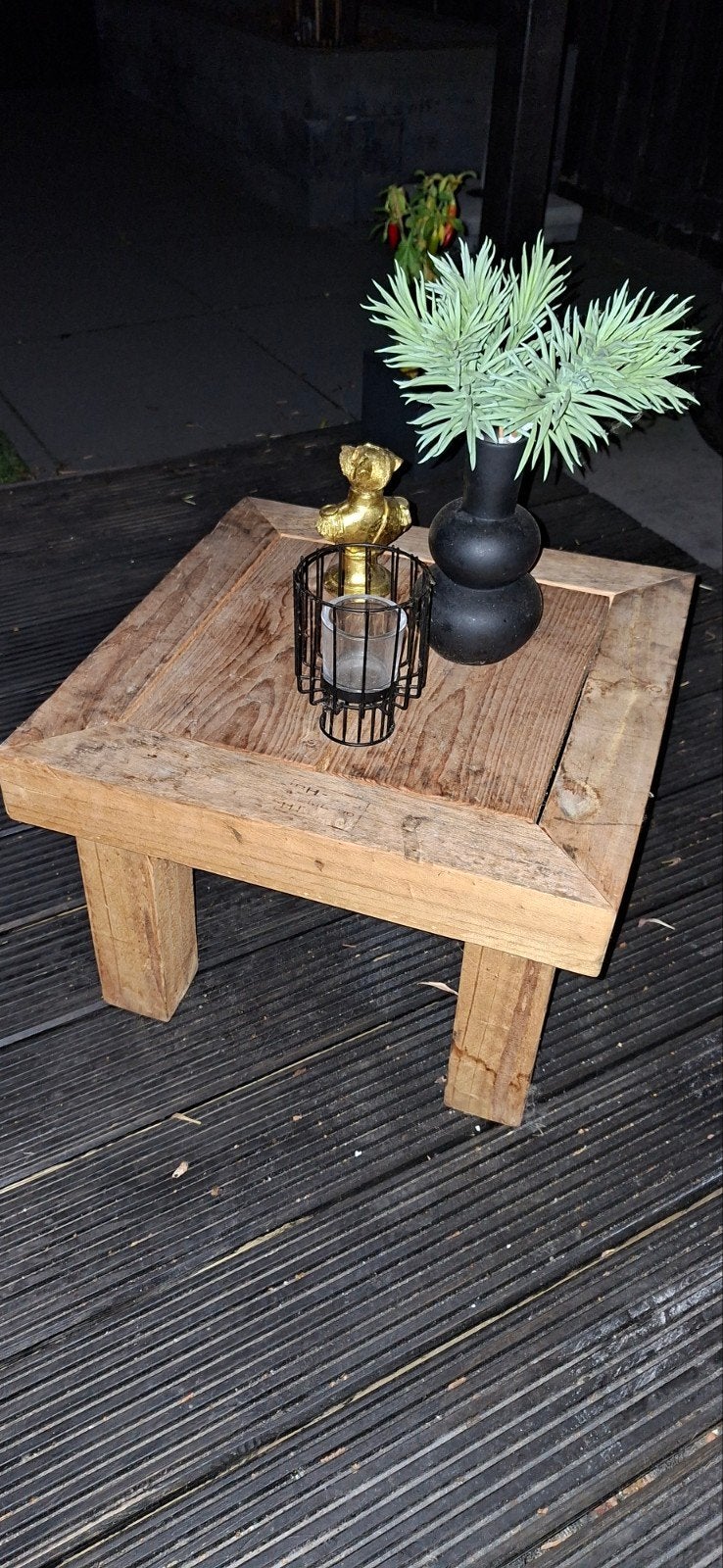 Houten bijzettafel 48x48x35 cm, Ophalen, Minder dan 45 cm, Minder dan 55 cm, Gebruikt