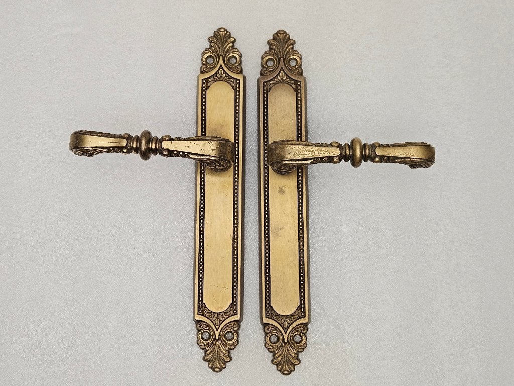 Setje vintage Bronskleurig Deurbeslag set nr.24, Ophalen of Verzenden