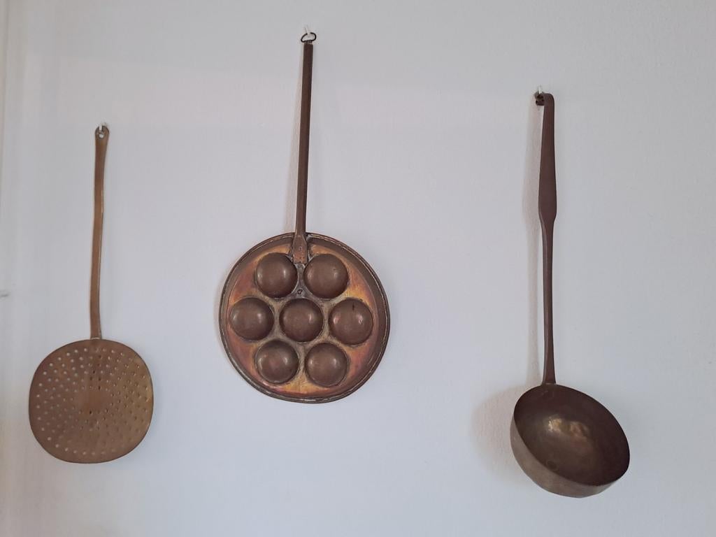 Koperen Keukengerei: Lepels, Poffertjespan, Doofpot, Vergiet, Antiek en Kunst, Ophalen