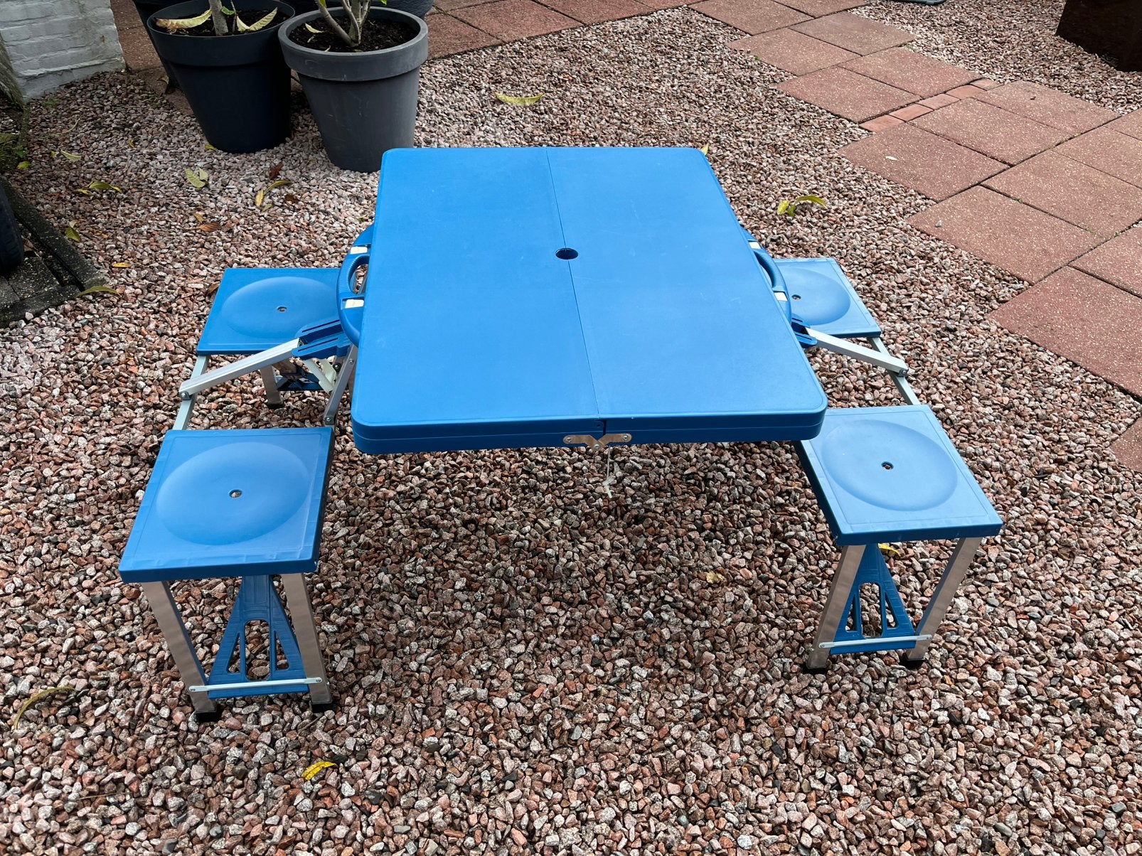 Picknicktafel op- inklapbaar, Tuin en Terras, Picknicktafels, Overige materialen, Ophalen of Verzenden, Zo goed als nieuw, Inklapbaar