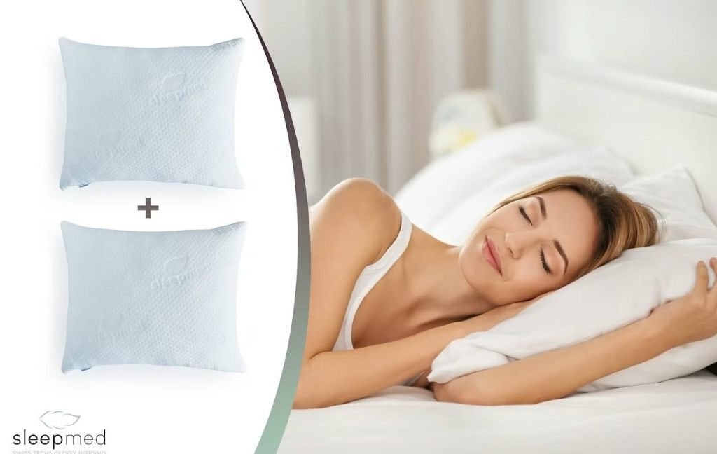 Sleepmed Memory Foam Kussens - Set van 2, Schuim, Wit, Sleepnight, Kussen