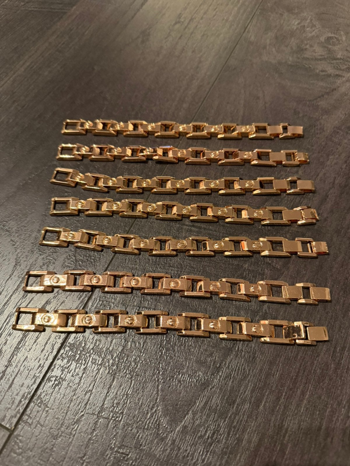 Partij 7 stuks schakel armbanden rose A6/9, Ophalen of Verzenden, Nieuw, Overige kleuren, Overige materialen