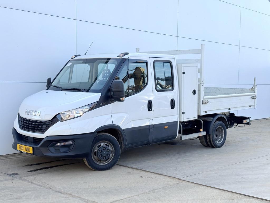 Iveco Daily 35C14 2.3 Kipper Dubbele Cabine Dubbellucht 3,5t, Auto's, Bestelauto's, Gebruikt, Zwart, Iveco, Wit