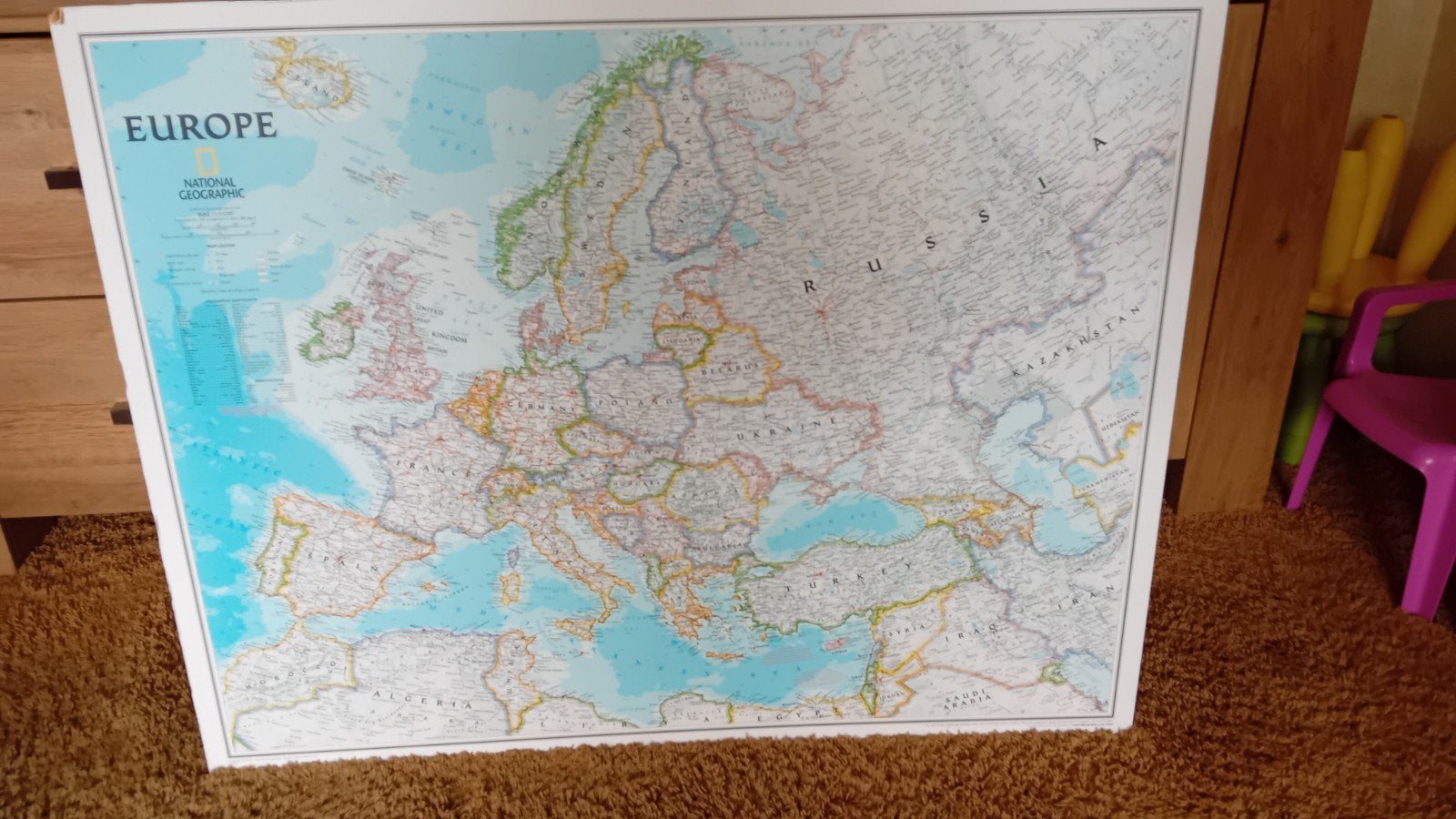 wand landkaart Europa, Ophalen, Gebruikt