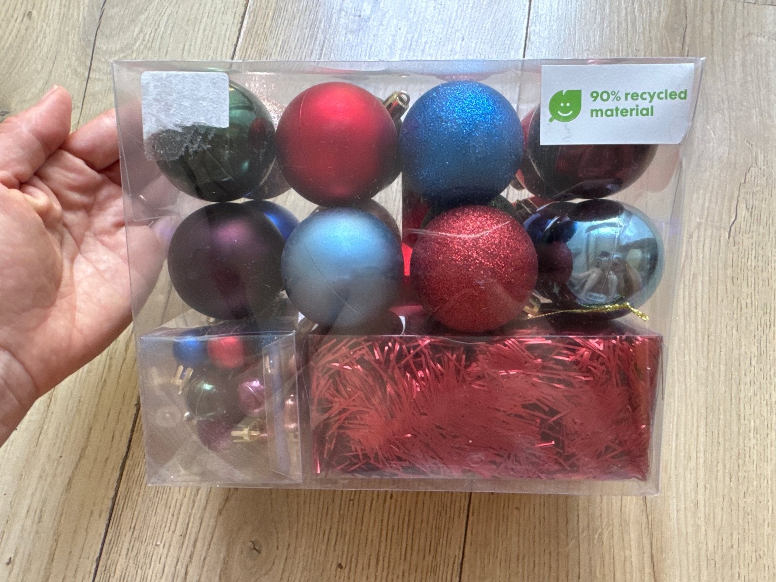 Kerstballen set met slinger / guirlande en piek, Diversen, Ophalen of Verzenden