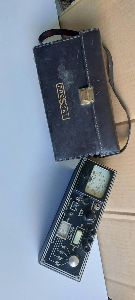 Vintage Presstel Geiger Teller met Leren Tas, Ophalen of Verzenden