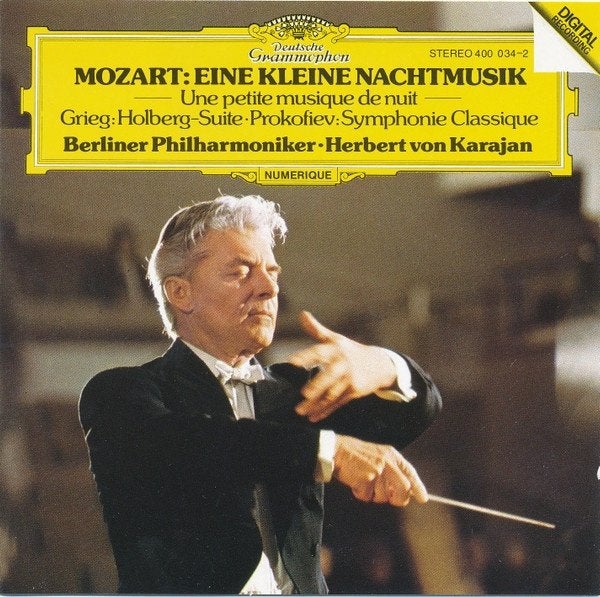 Mozart, Grieg, Prokofiev Eine Kleine Nachtmusik CD, Ophalen of Verzenden, Classicisme, Gebruikt, Orkest of Ballet
