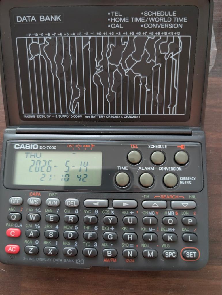 Casio Data Bank DC-7000 Vintage Organizer met Doos, Ophalen of Verzenden, Zo goed als nieuw