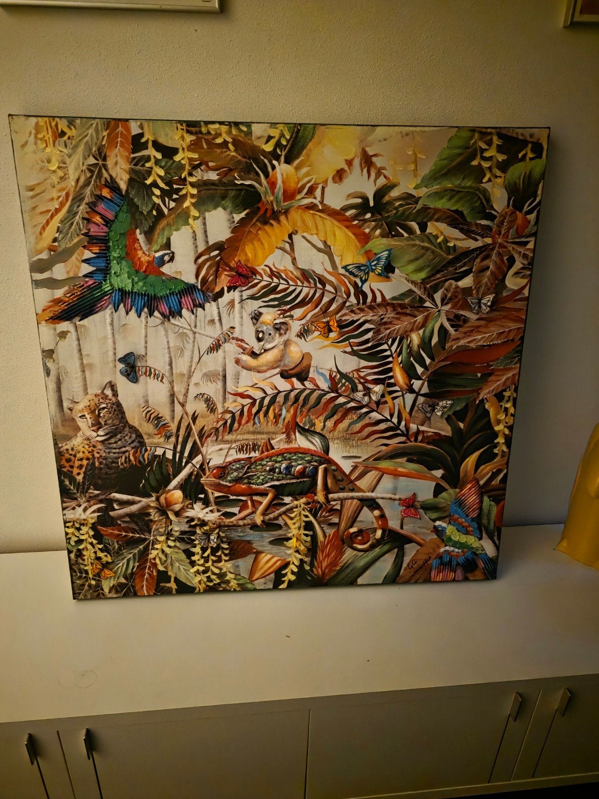Coco Maison Schilderij met jungle dieren, Ophalen, Zo goed als nieuw, Schilderij, 75 tot 100 cm