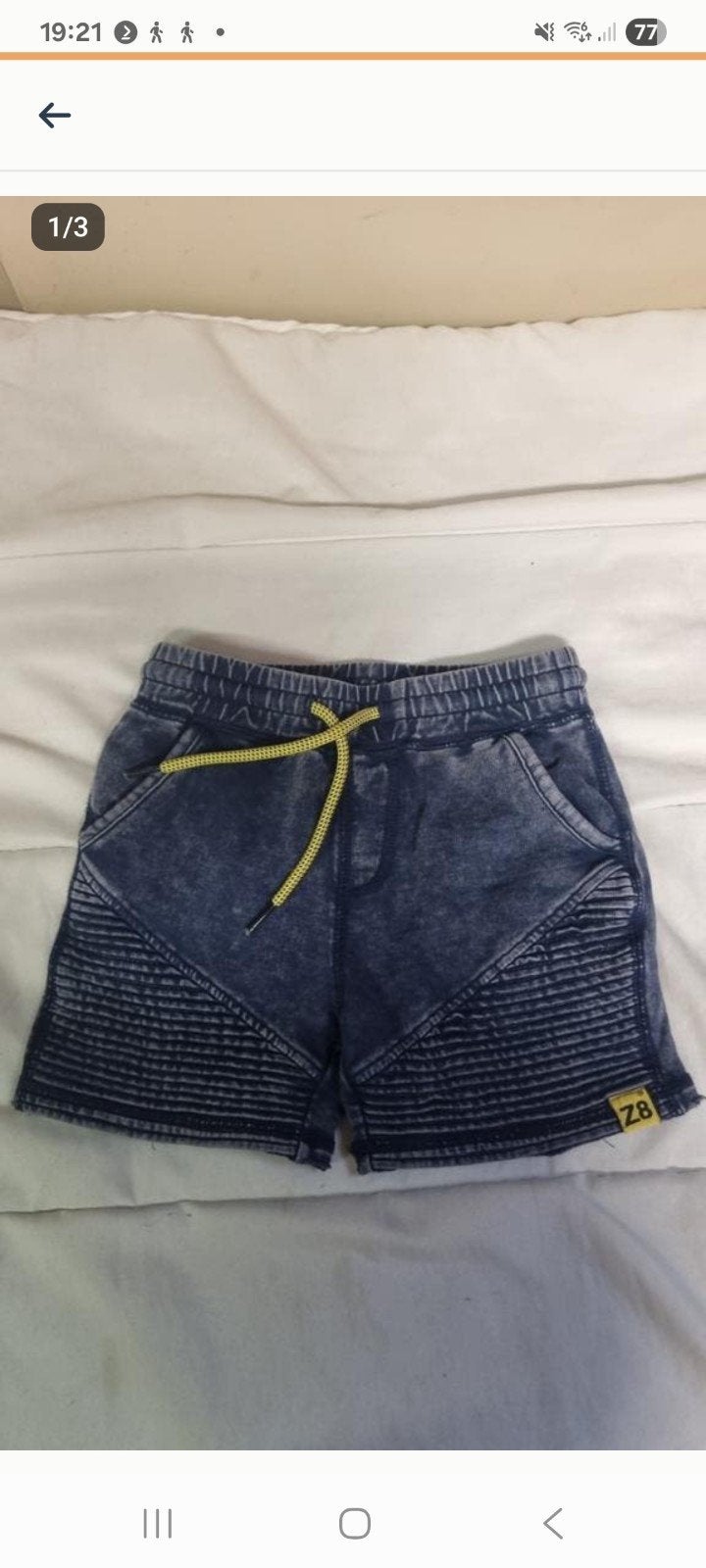 Z8 Spijkerzomerbroekje Maat 116 met Geel Koordje, Broek, Z8, Ophalen of Verzenden, Zo goed als nieuw