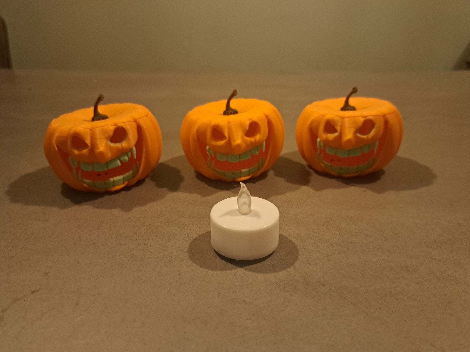 Theelicht Pompoen met Glow in the Dark Tanden, Ophalen of Verzenden, Nieuw