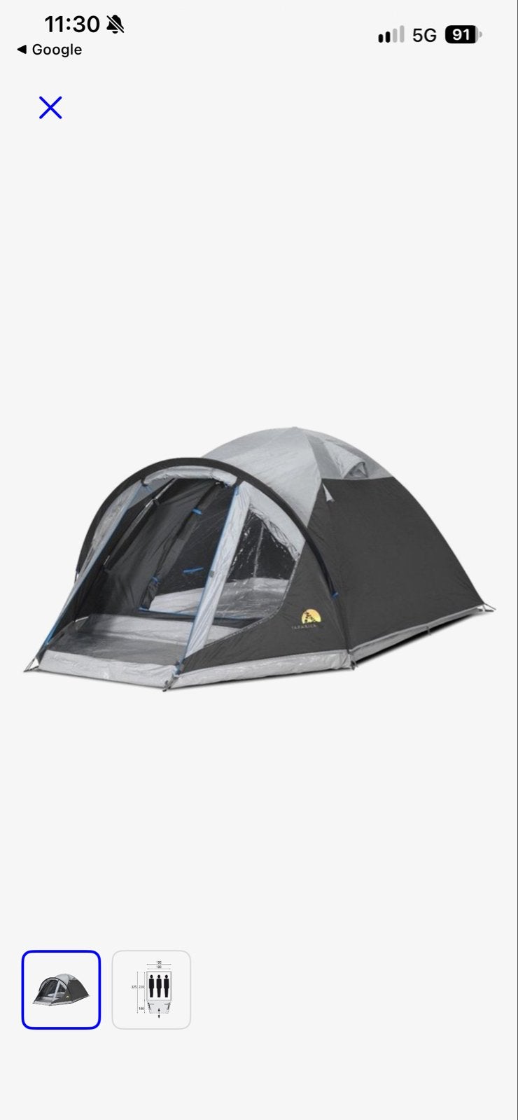 Safarica Kenia 180 3-persoons koepeltent (festivaltent), Ophalen, Gebruikt, Tot en met 3