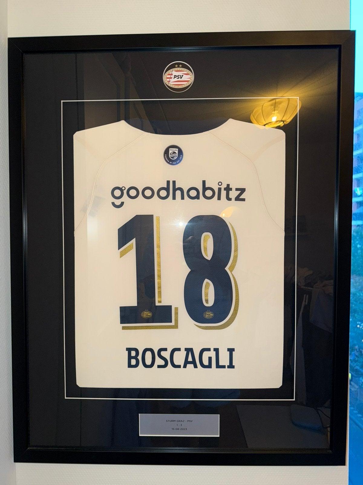 PSV Matchworn & Gesigneerd Shirt Olivier Boscagli, Verzamelen, Sportartikelen en Voetbal, Ophalen, Nieuw, PSV, Shirt