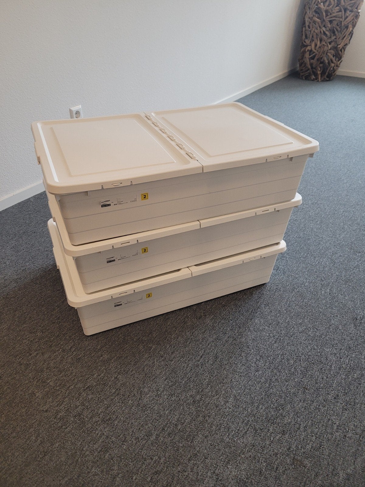 3x IKEA SOCKERBIT opbergbakken met deksel, Ophalen, Gebruikt, 50 tot 100 cm, Minder dan 50 cm