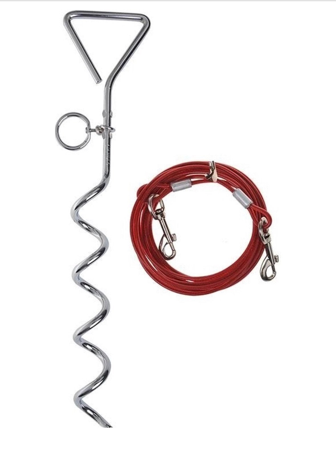 Hondenkabel - incl. aanlegspiraal - 4,5 meter  met grondpen, Dieren en Toebehoren, Ophalen of Verzenden, Zo goed als nieuw
