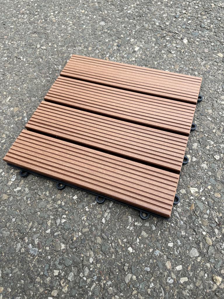 KONSTA Tuintegel kliksysteem WPC bruin 30x30x3 cm (34 stuks), Nieuw, Minder dan 50 cm, Minder dan 5 m², 10 tot 30 cm
