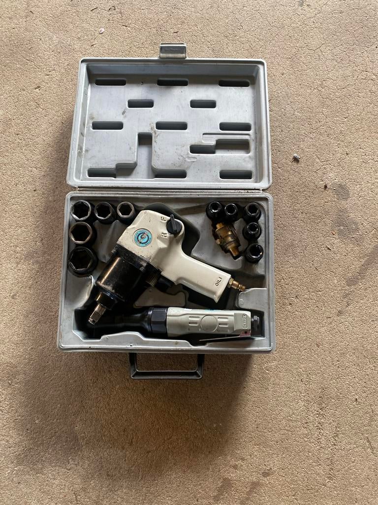 Pneumatische slagmoersleutel set met doppen, Ophalen of Verzenden, Gebruikt