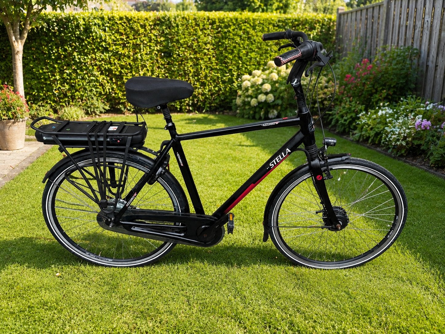 Stella electrische herenfiets, Gebruikt, 50 km per accu of meer, 55 tot 59 cm, Ophalen