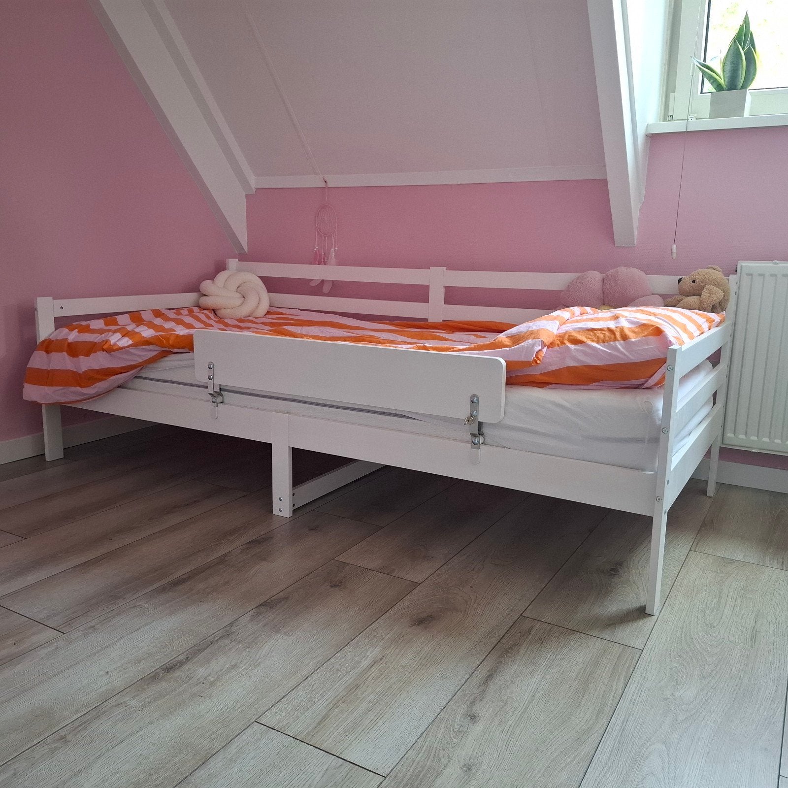 Wit eenpersoonsbed, Ophalen, Gebruikt, 90 cm, Eenpersoons