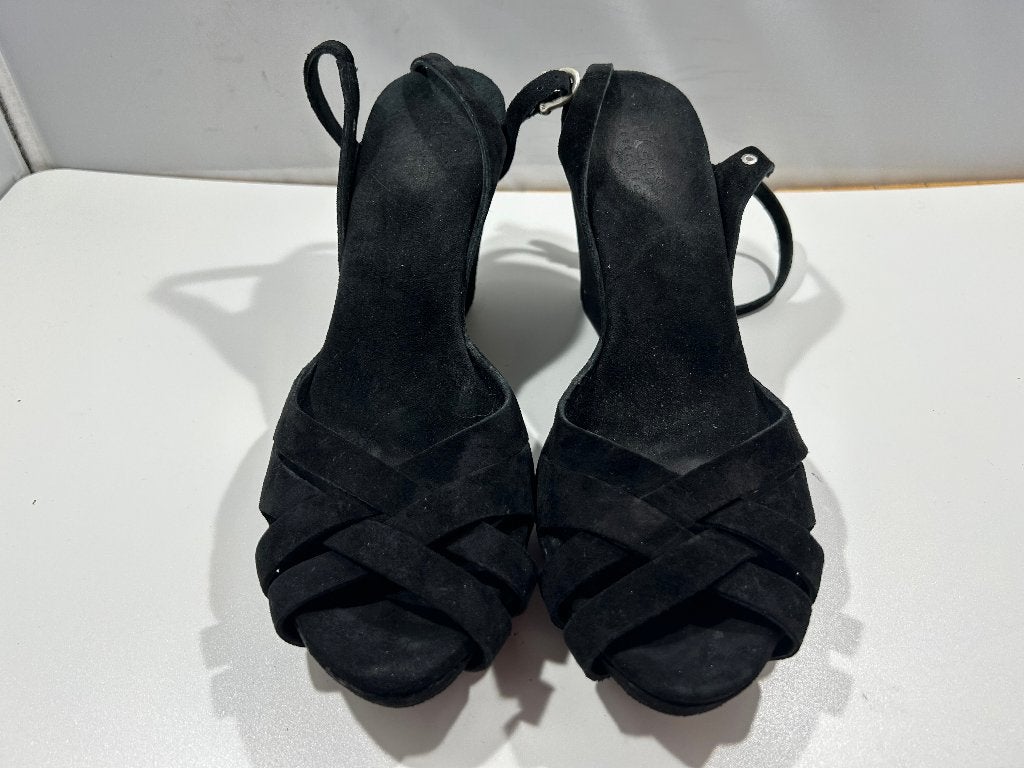 UGG, maat 40 zwart suède hoge sleehakken, Verzenden, Zwart, Zo goed als nieuw, Schoenen met hoge hakken