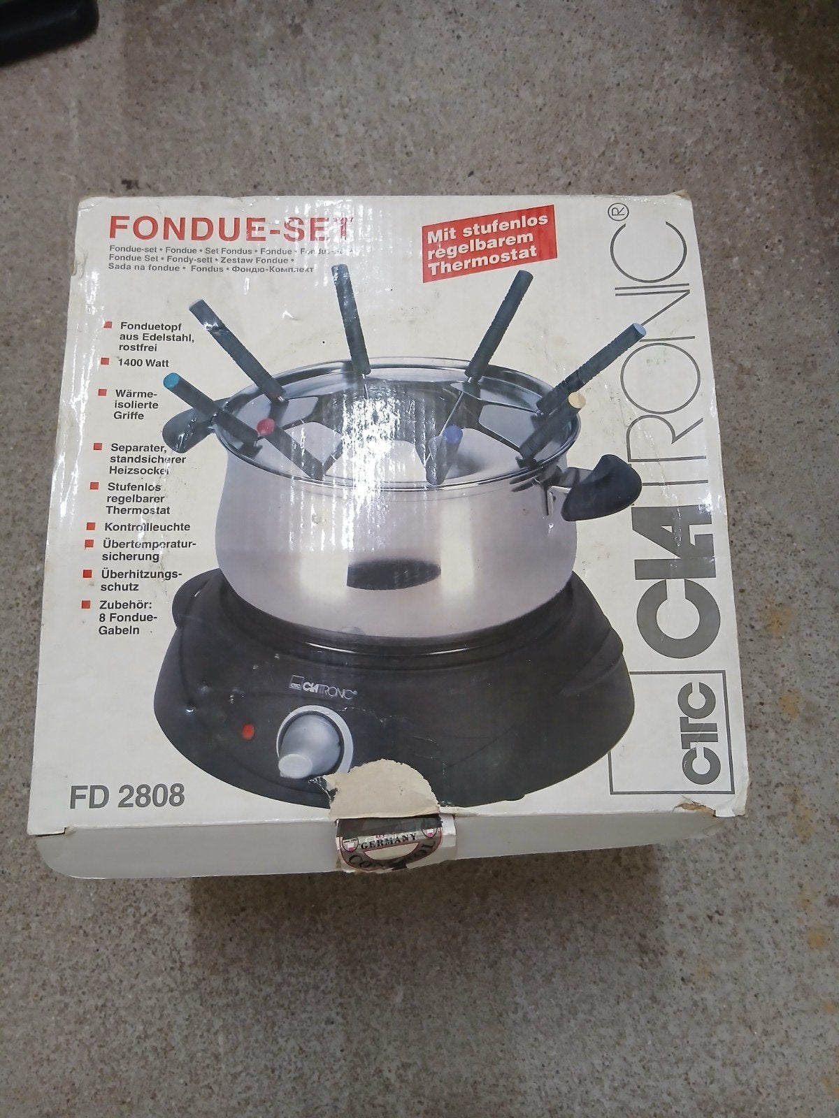 Clatronic FD 2808 Fondue-set - Nieuw in doos, Witgoed en Apparatuur, Ophalen of Verzenden, Nieuw, Elektrisch, Fondueset