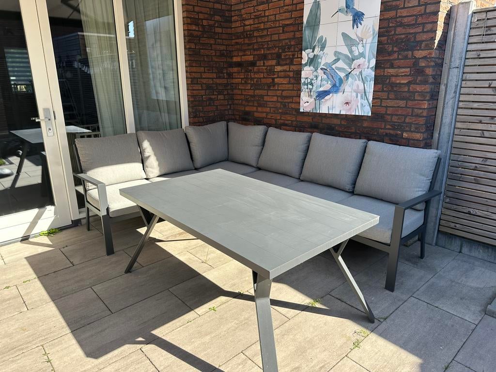 Loungeset / diningset Sergio links van Garden Impressions, Ophalen, Aluminium, Zo goed als nieuw, Loungeset