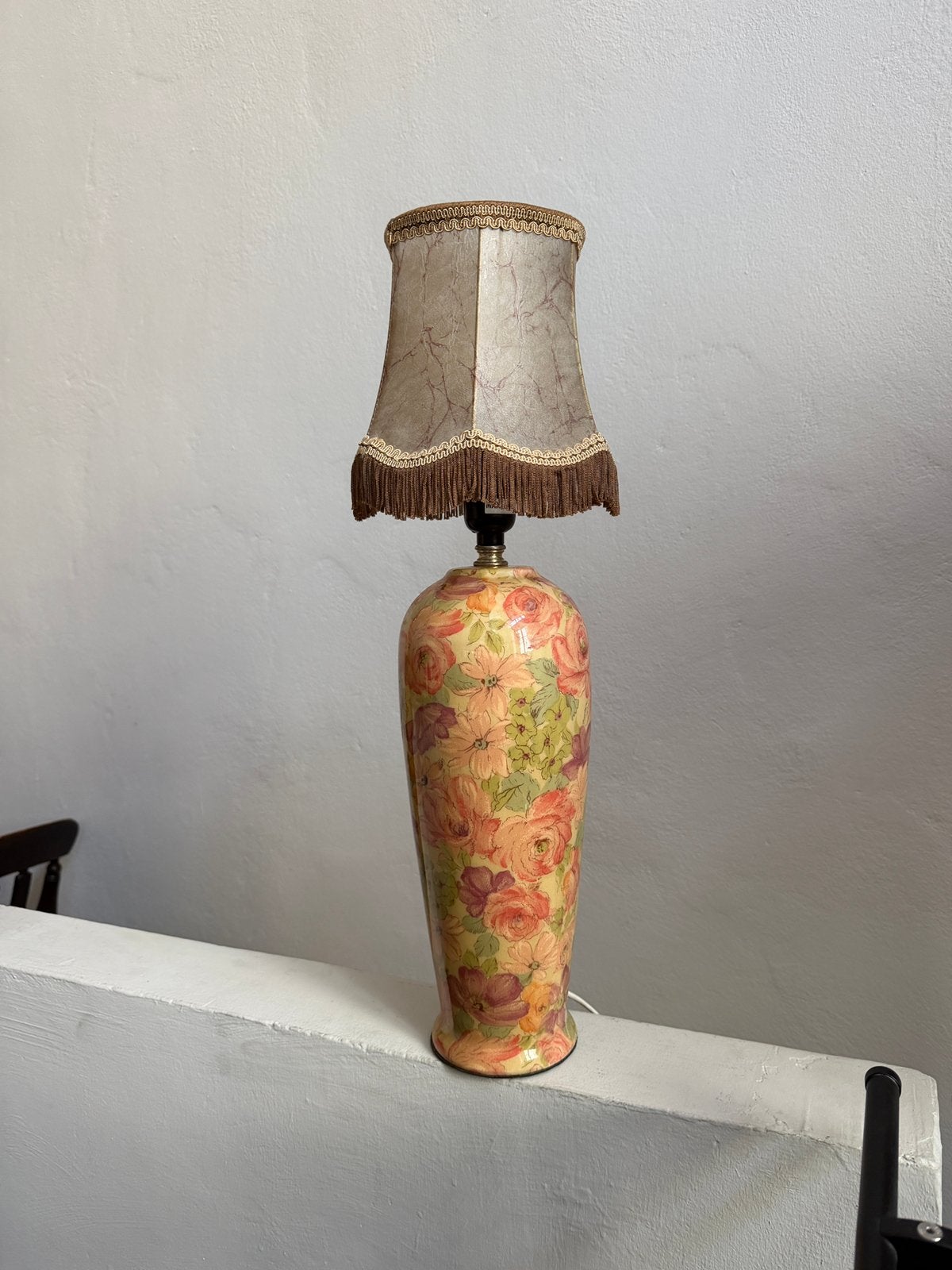 Vintage vaaslamp, brocante schemerlamp Frankrijk, Antiek en Kunst, Antiek | Lampen, Ophalen