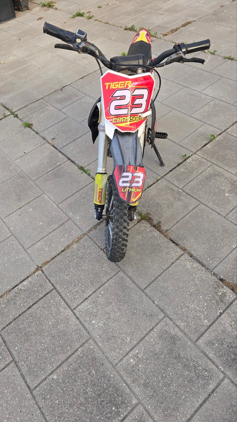 Elektrische Dirtbike - Nitro Tiger 1000W, Fietsen en Brommers, Minibikes, Midibikes en Pitbikes, Gebruikt, Dirtbike, Schijfrem