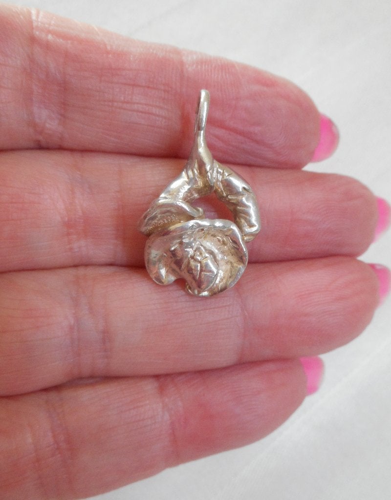 Zilveren vintage nugget hanger nr.580, Verzenden, Zo goed als nieuw, Zilver, Zilver