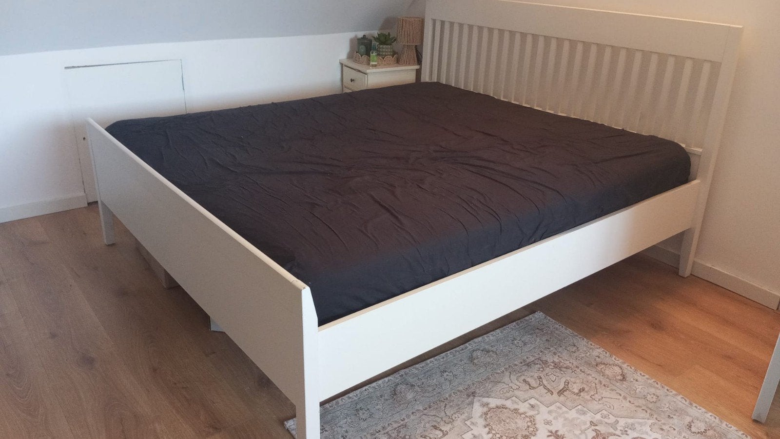 IKEA Tweepersoonsbed 190x210 cm Wit met Matras, Gebruikt, Tweepersoons, Ophalen of Verzenden, Overige maten