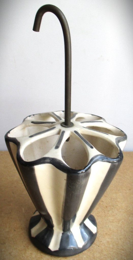 Paraplu van Keramiek~Jaren 50~Cocktailprikkers houder of pen, Ophalen of Verzenden