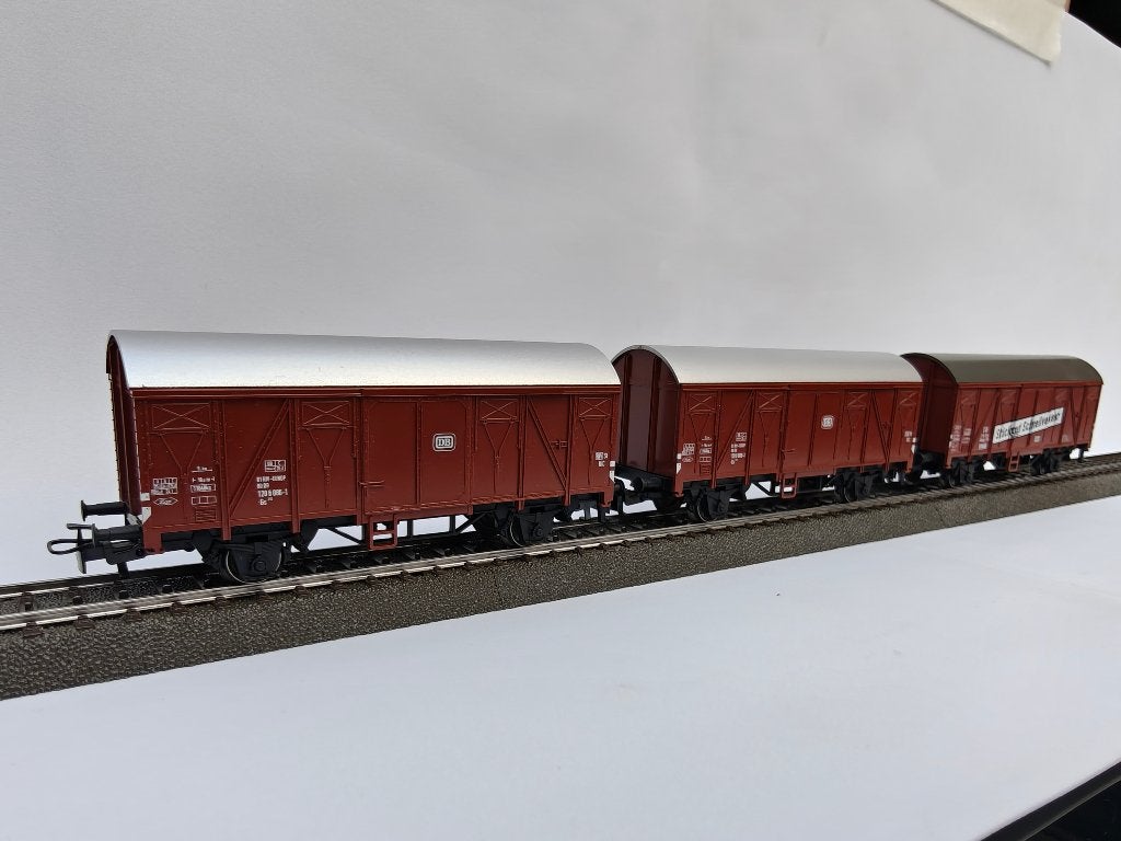 Märklin H0 DB goederenwagens – 3 stuks, Wisselstroom, Gebruikt, Wagon, Ophalen of Verzenden