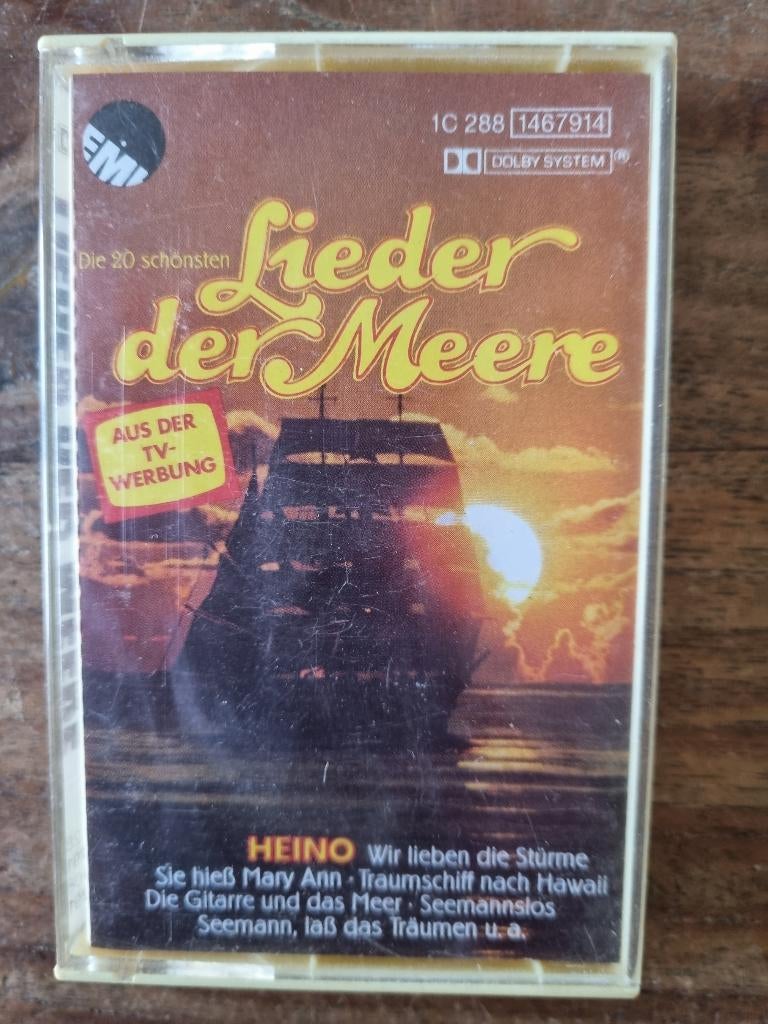 Cassettebandje Heino Lieder der Meere (Duitse zeeliederen), Ophalen of Verzenden, Gebruikt, Pop, 1 bandje