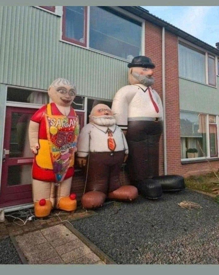 Opblaasbare Abraham en Sarah poppen 50 jaar te huur, Hobby en Vrije tijd, Feestartikelen, Ophalen of Verzenden, Gebruikt, Feestartikel