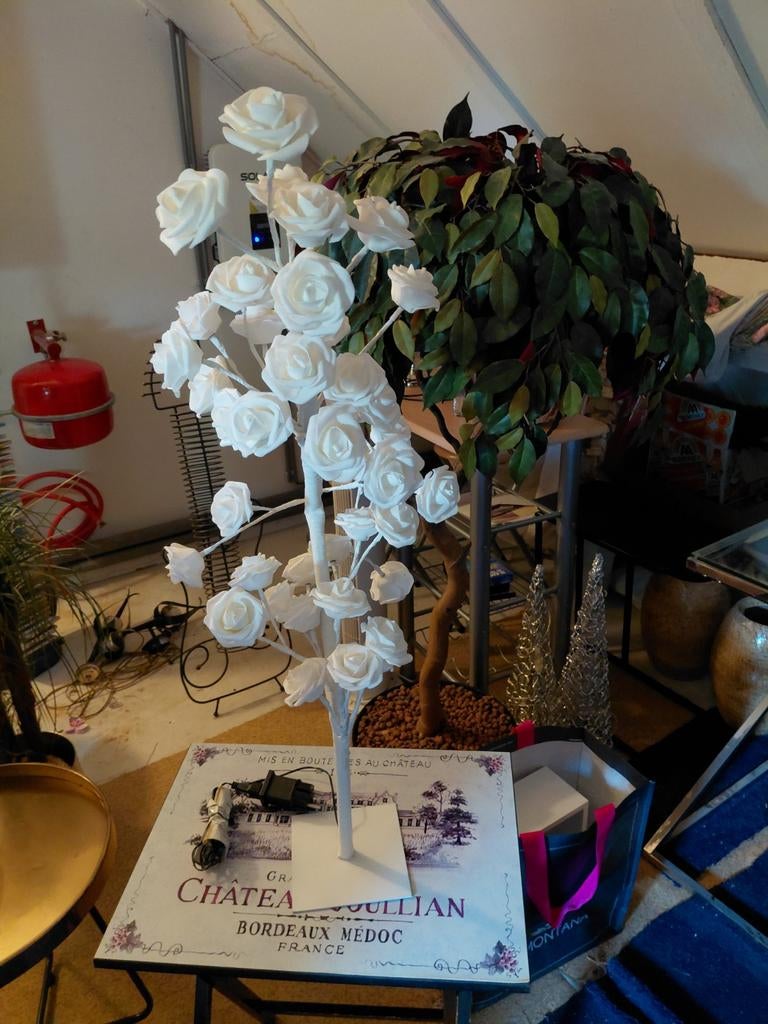 Decoratieve Witte Rozen Lampjes Boom, Ophalen of Verzenden, Gebruikt