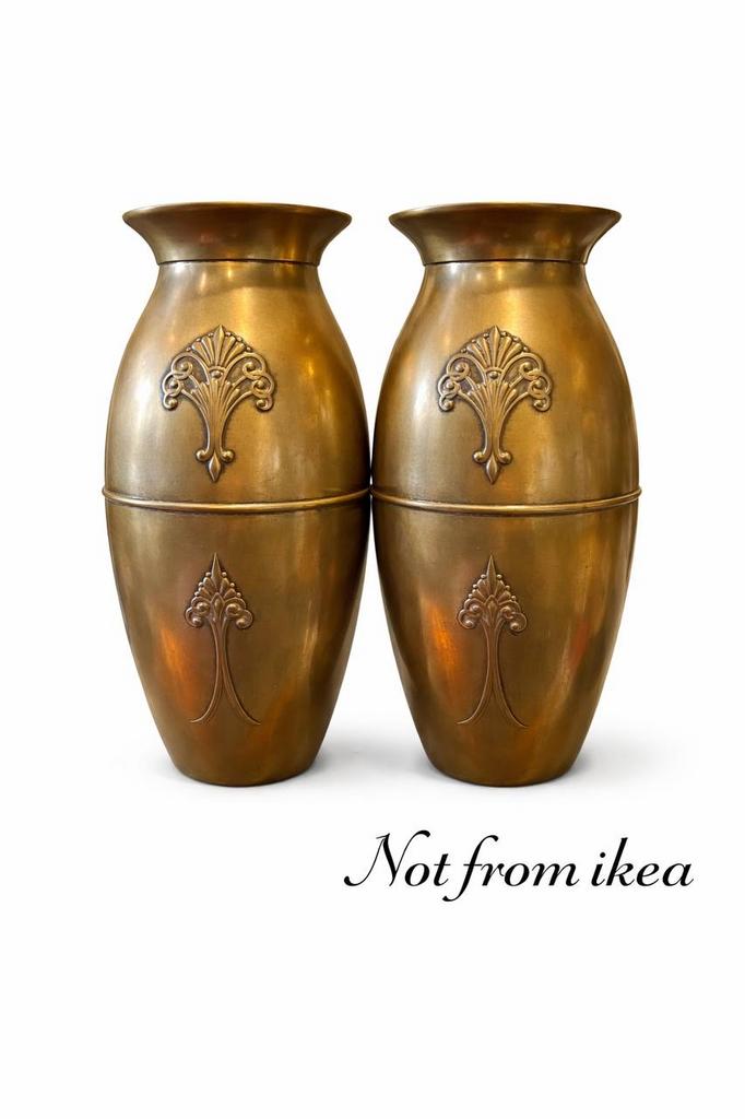 Set van 2 vintage messing vazen – klassiek / art deco stijl, Ophalen