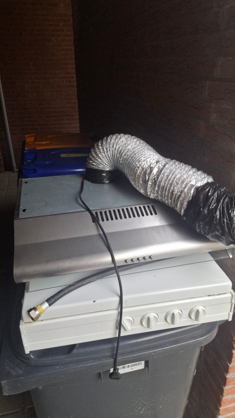 Afzuigkap en kookplaat zsm ophalen, Ophalen, Gebruikt, Minder dan 200 m³ per uur, Onderbouw afzuigkap
