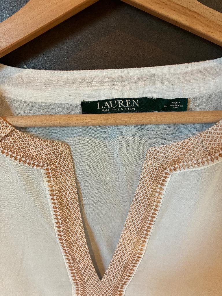 Ralph Lauren blouse L, Wit, Maat 42/44 (L), Ophalen of Verzenden, Zo goed als nieuw