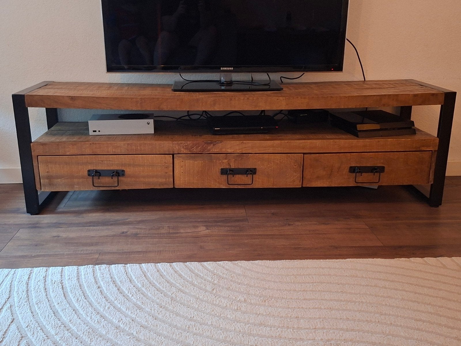 Woonkamerset Tv Meubel Salontafel Eettafel, Ophalen, Gebruikt, 50 tot 100 cm, 150 tot 200 cm