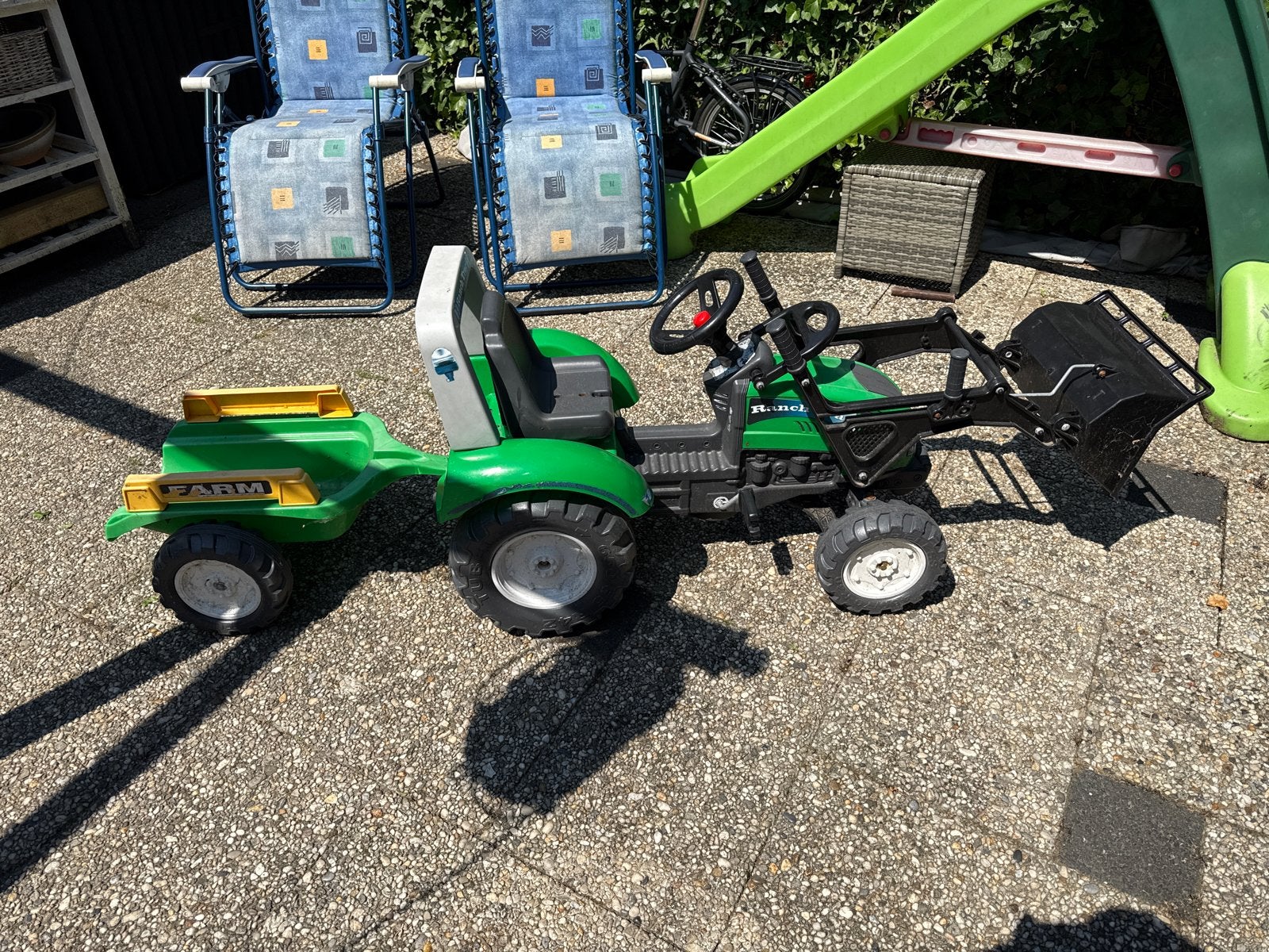 Rolly Toys Ranch Trac traptractor met aanhanger en schep, Kinderen en Baby's, Speelgoed | Speelgoedvoertuigen, Ophalen of Verzenden