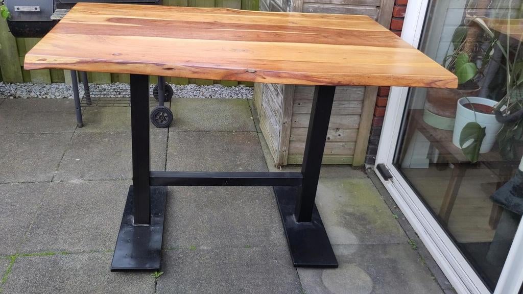 Hoge eettafel/bartafel met stoelen - 140x95x100cm, Huis en Inrichting, Tafels | Eettafels, Gebruikt, 100 tot 150 cm, 50 tot 100 cm