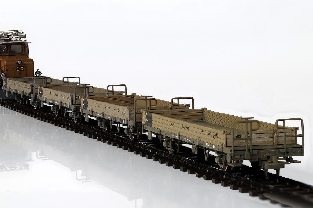 Bemo Rh.B. 4-delige Goederenwagenset (geweathered) (H0m), Hobby en Vrije tijd, Modeltreinen | H0, Overige merken, Gelijkstroom