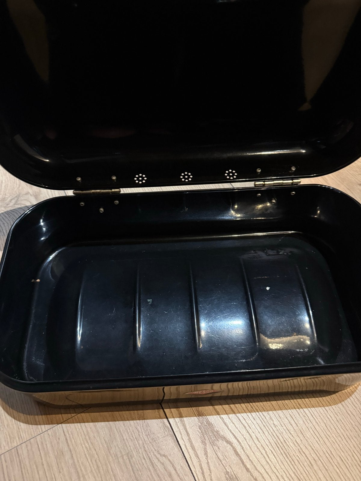 Wesco Keuken Set: Prullenbak, Fruitschaal, Broodbak & Koektr, Ophalen, Gebruikt, Zwart, Metaal