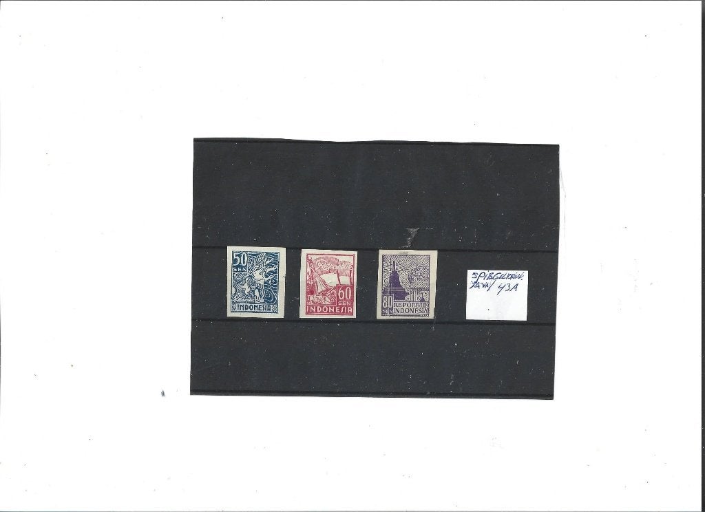 complete serie ongetande proeven java 41A-42A-43A, Postzegels en Munten, Verzenden, Postfris, Nederlands-Indië
