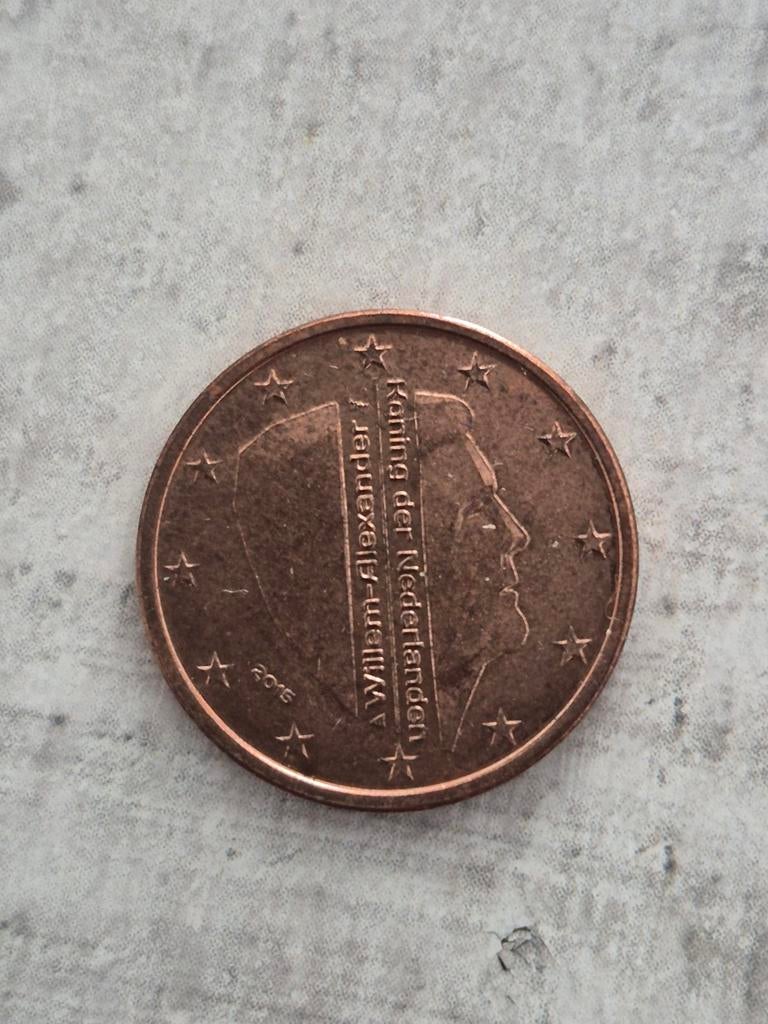 2 Cent munt Koning Willem-Alexander 2015, Ophalen of Verzenden, Euro's, Losse munt